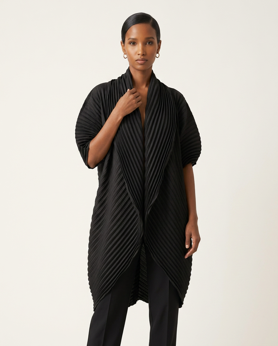Issey Miyake Pleats Please Cocoon Coat-0