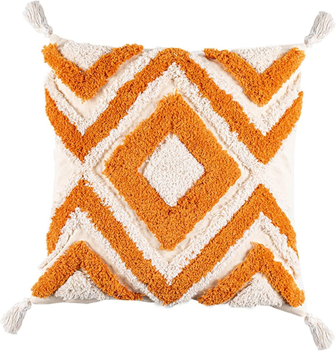 Boho Cotton Tassel Cushion Cover | Tufted Design 14 - 45x45cm Home Décor