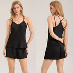 Sexy Backless Simple Two-Piece Set Women's Sleepwear Home Clothing