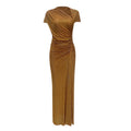 Asymmetrical Shoulder Rhinestone Sleeveless Evening Dress