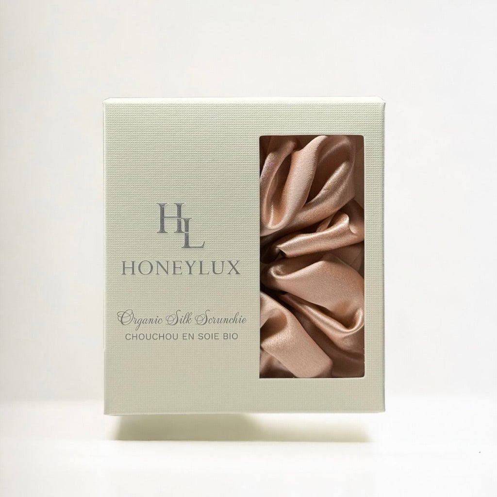 Organic Premium Silk Scrunchie - Rose Gold