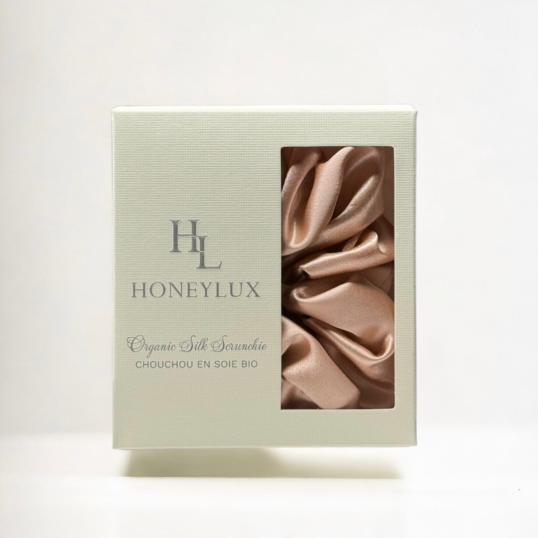 Organic Premium Silk Scrunchie - Rose Gold