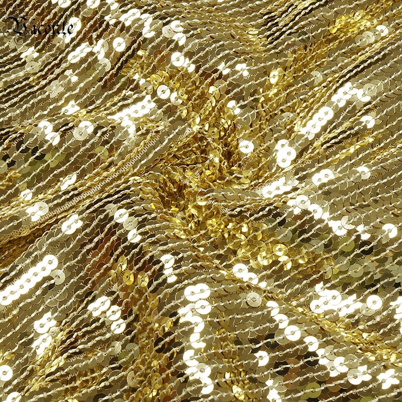 Women's New Long Sleeve Sequined Diamond Mid Length Slit Bandage Dress