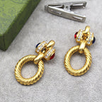 Light luxury niche design earrings vintage vintage round temperament earrings female trend