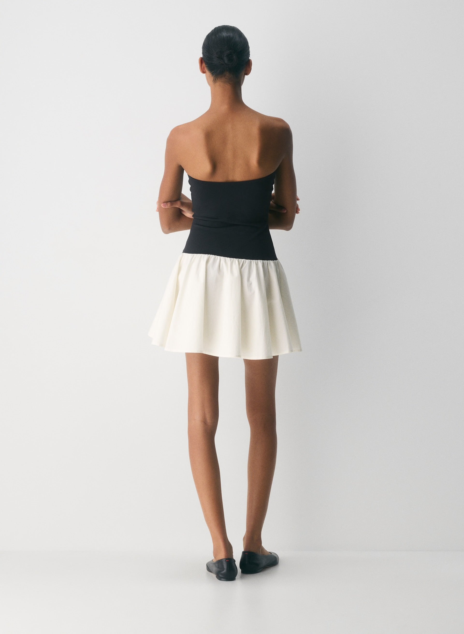 Patchwork pleated dress