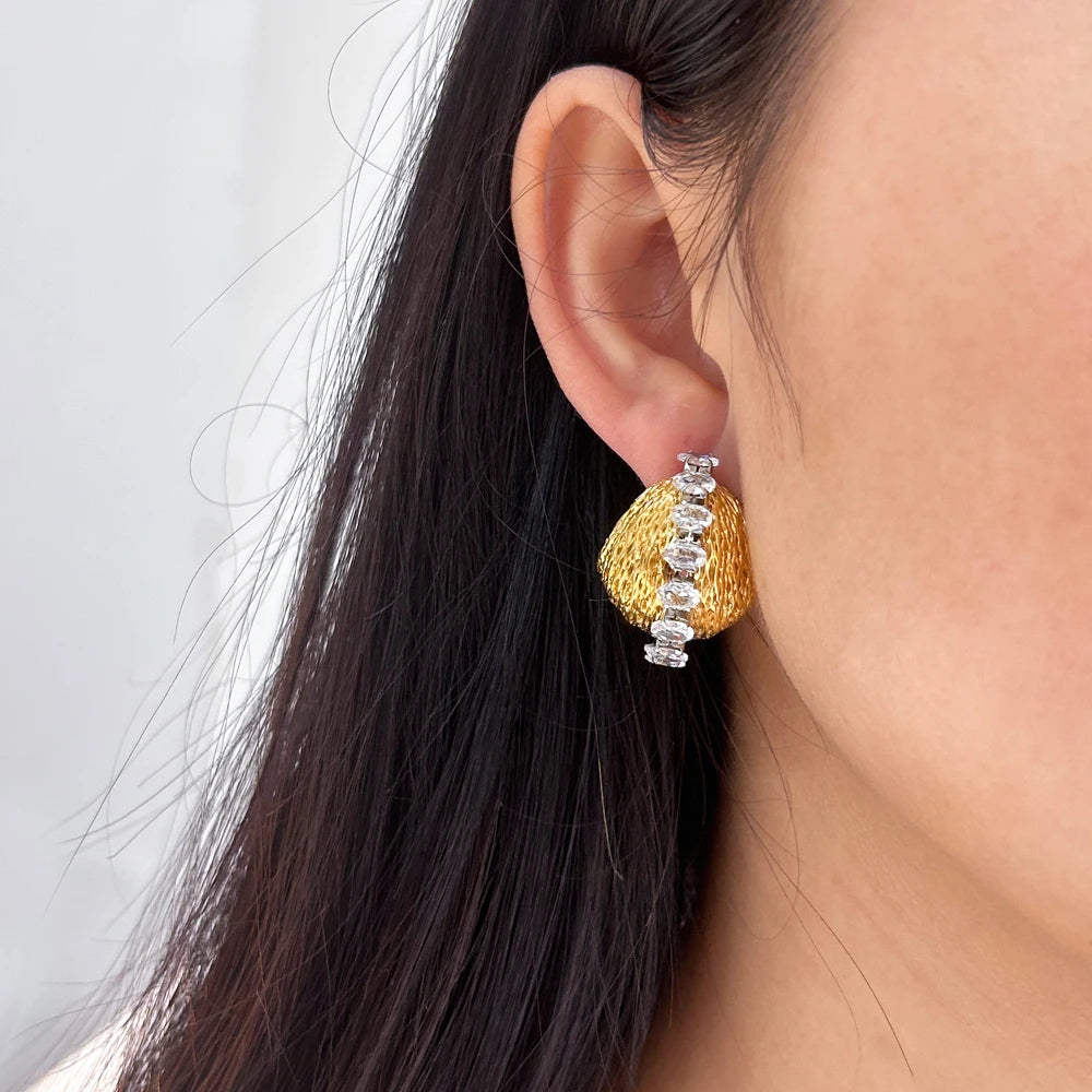 Hollow Ball Gold Plated Ear Stud