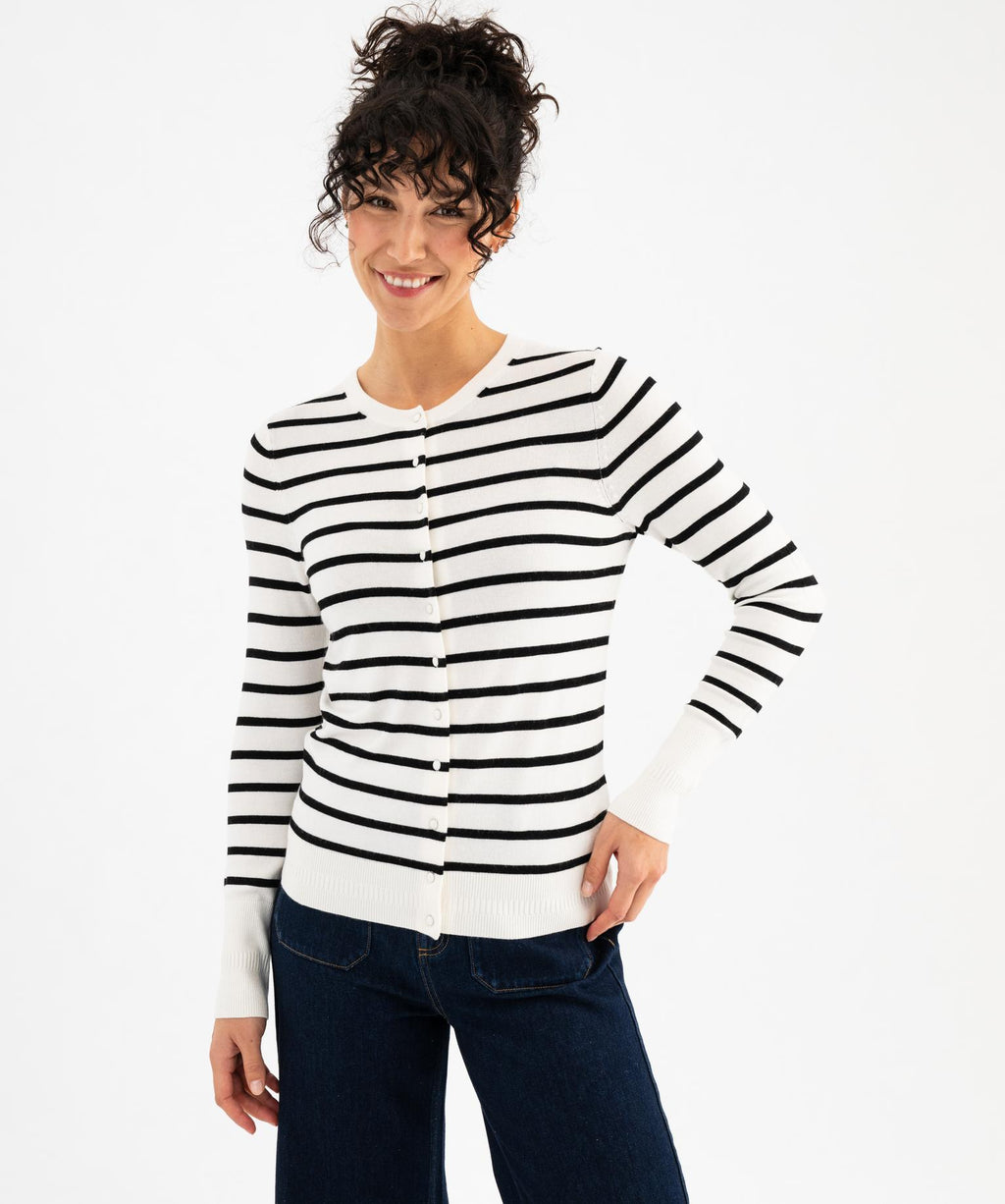 Striped Knitted Cardigan