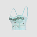 Sexy Fishbone Strapless Bra with Rhinestone Pattern for Performance