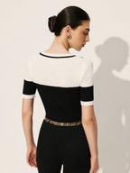 Patchwork Knit Top