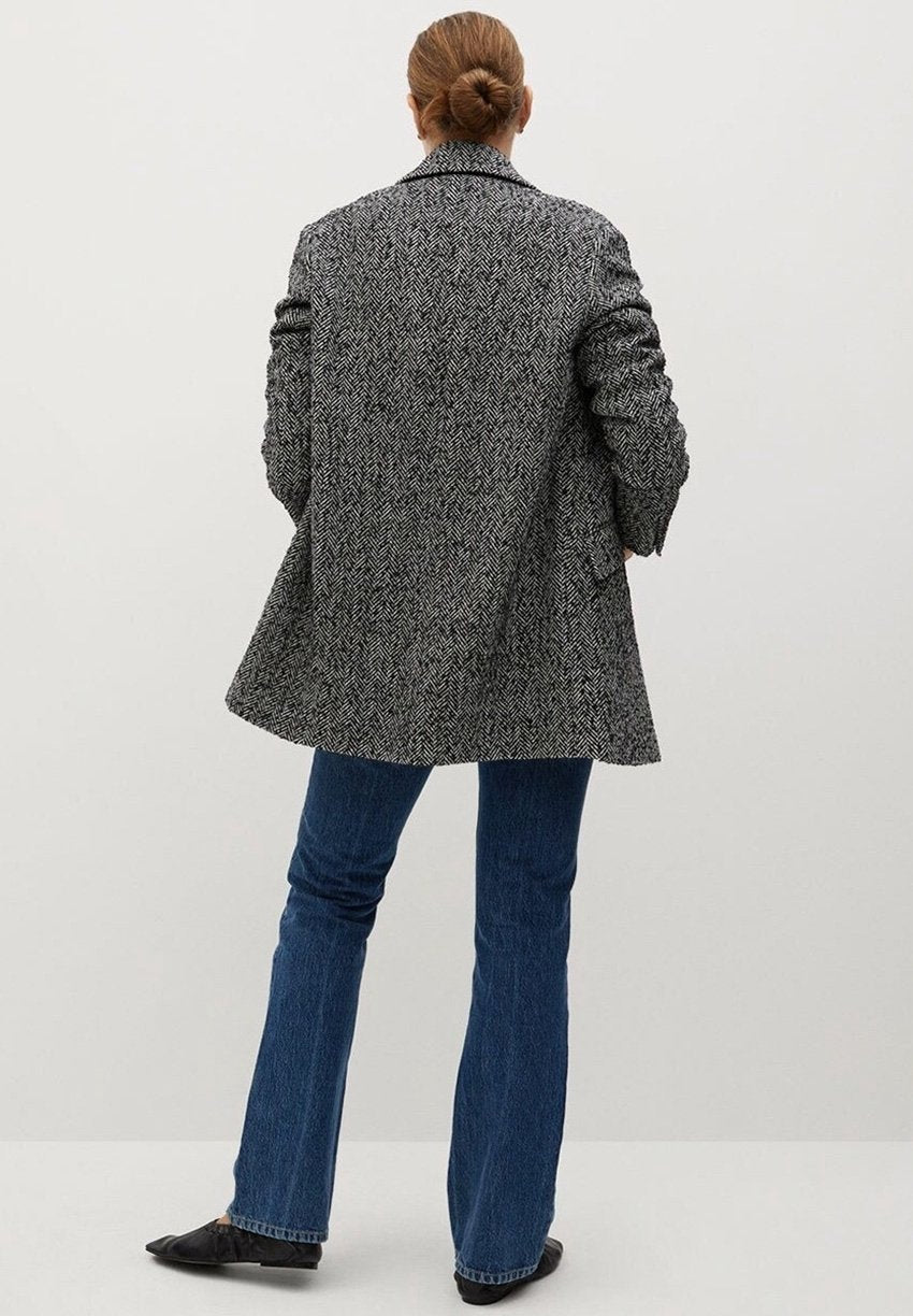 Herringbone Wool Coat