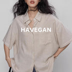 Loose Commute Shirt for Women Short Sleeve Casual Top with Rich Aesthetic