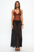 Backless see through top