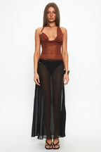 Backless see through top