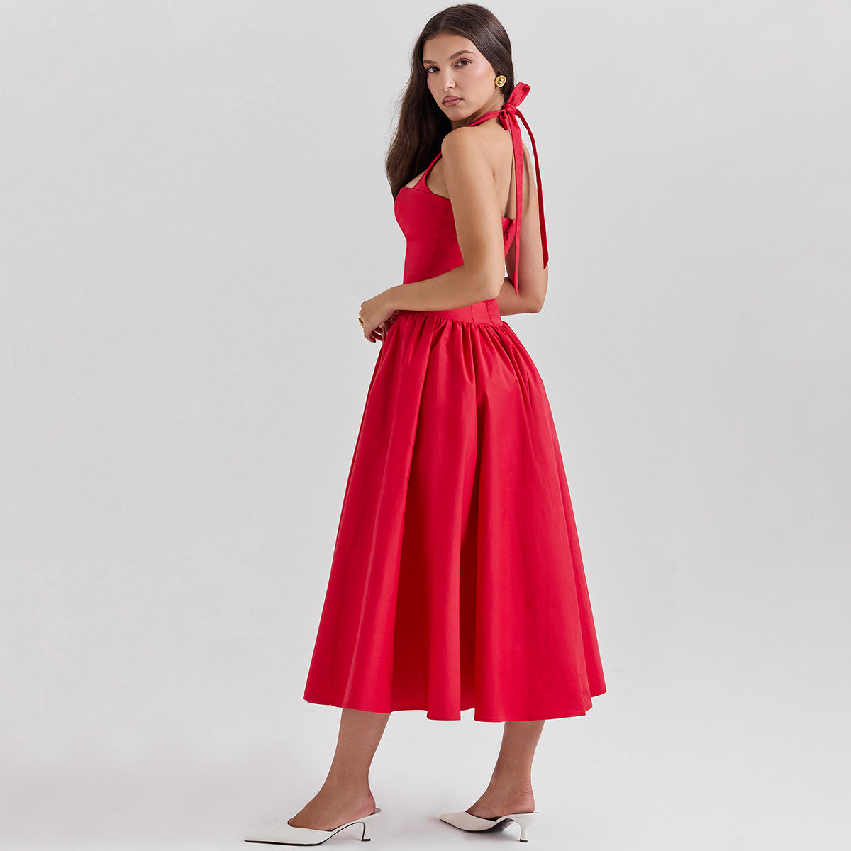 V-neck Backless Dress