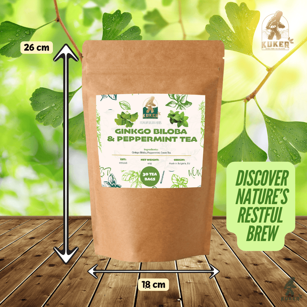 KUKER® Ginkgo Biloba Tea & Peppermint 20 Tea Bags | 30g