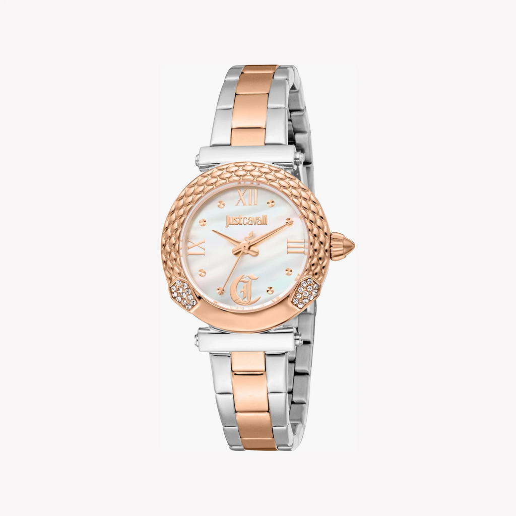 Just Cavalli Women's Two-Tone Watch, White Dial | Jc1l332m0085