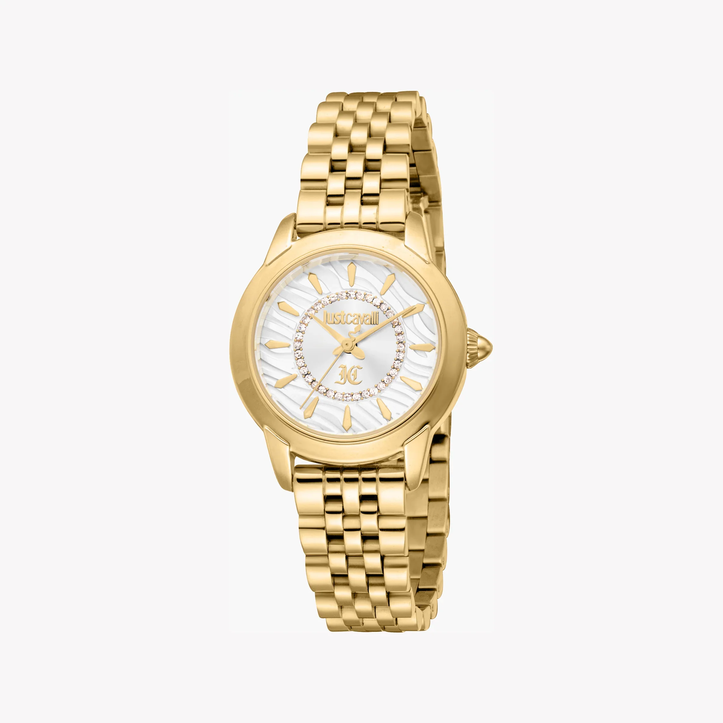 Just Cavalli Women's Gold Watch, Silver Dial | Jc1l333m0025