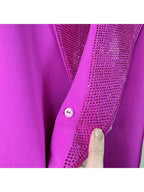 HIGH STREET  Newest Fashion Designer Jacket Women's Stylish  Diamonds Beaded Collar Long Blazer Coat