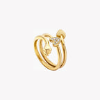 Just Cavalli Gold Brass Ring, Gold Finish