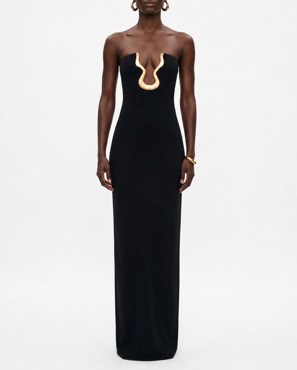 Black Odessa Strapless Maxi Dress
