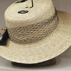 New Vintage Summer Fashion Lace Bow Wide Brim Nature Straw Sunhat Lady Korean Designer Boater Women Hats Fashionable Luxury Hat