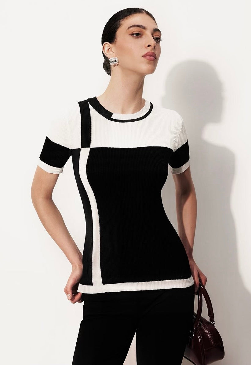 Patchwork Knit Top