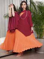 Pressed Shawl Dress Women Party Big Swing Two-piece Elegant Slim Temperament Middle East Lady Dinner Luxury Maxi Clothing