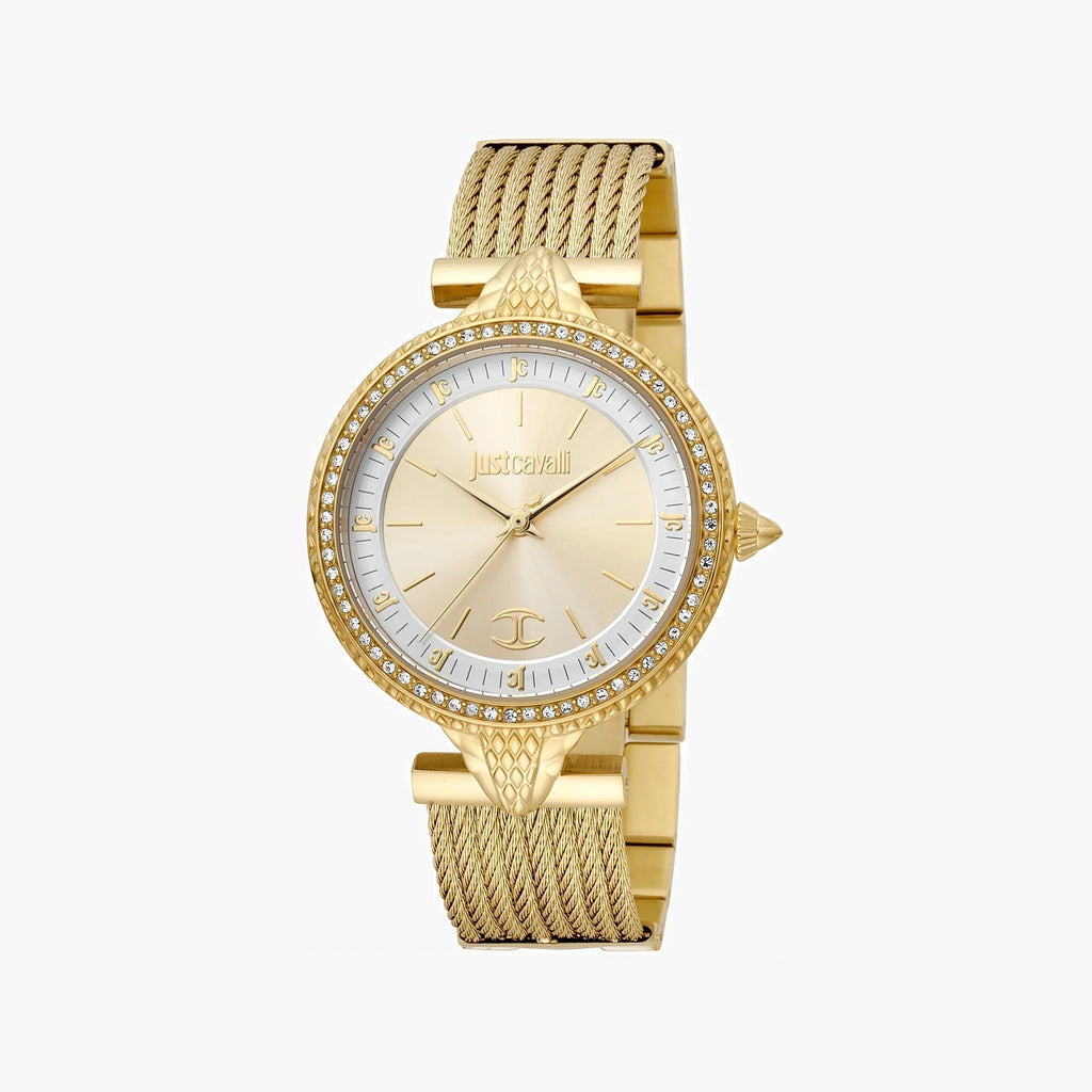 Just Cavalli Women's Gold Watch, Champagne Dial | Jc1l169m0025
