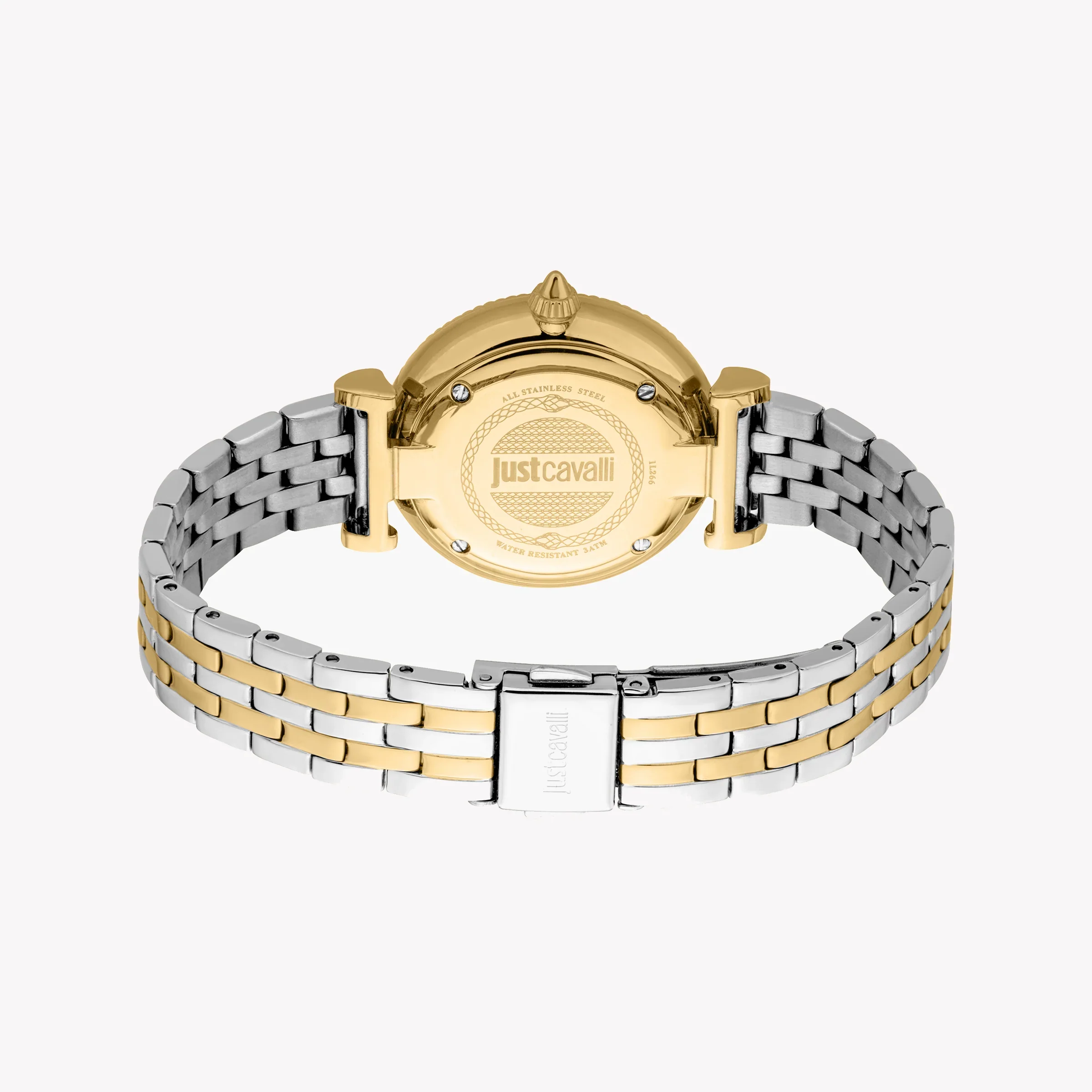 Just Cavalli Women's Two Tone Silver & Gold Watch, Silver Dial | Jc1l266m0055