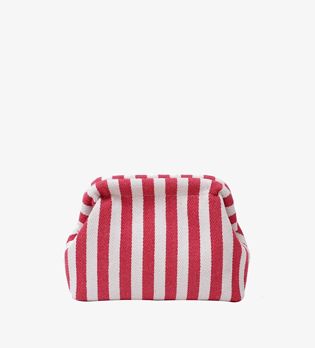 Upcycle striped pouch