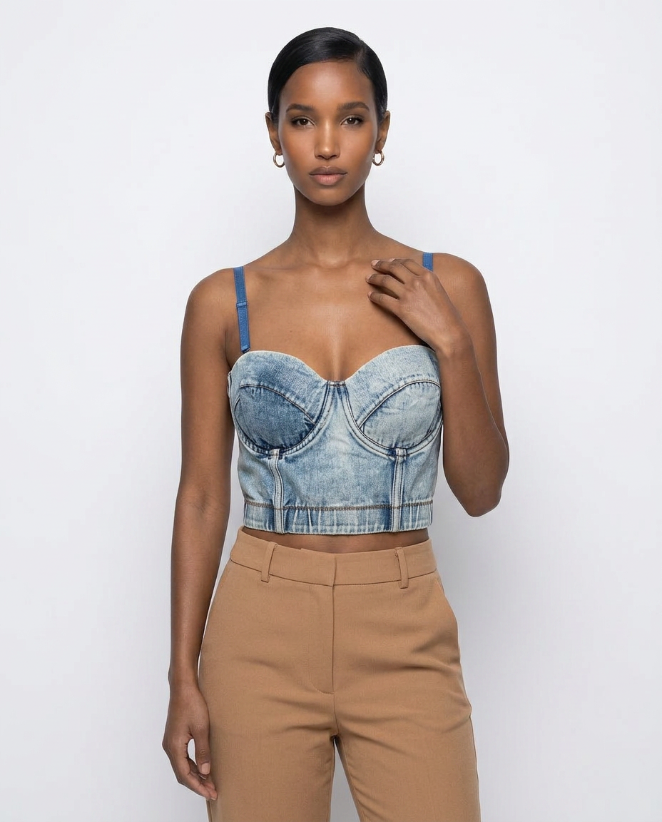 The Carver Denim Bustier-0