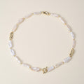 Fashion Classic And Generous Charm Women's Baroque Pearl Design Light Luxury Cool Style Round Word Buckle Necklace