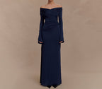 Fashionable Shirred Popular Bodycon Dress Elegant Women's Foreign Trade INS Long Dress Sexy V-Neck New Arrival