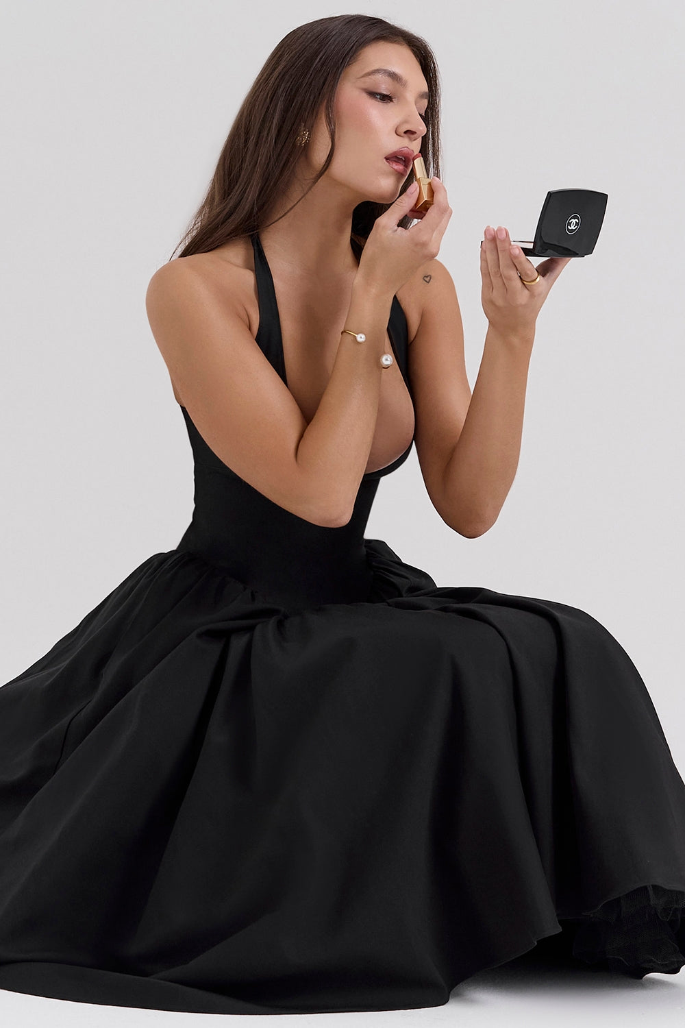 V-Neck Backless Dress