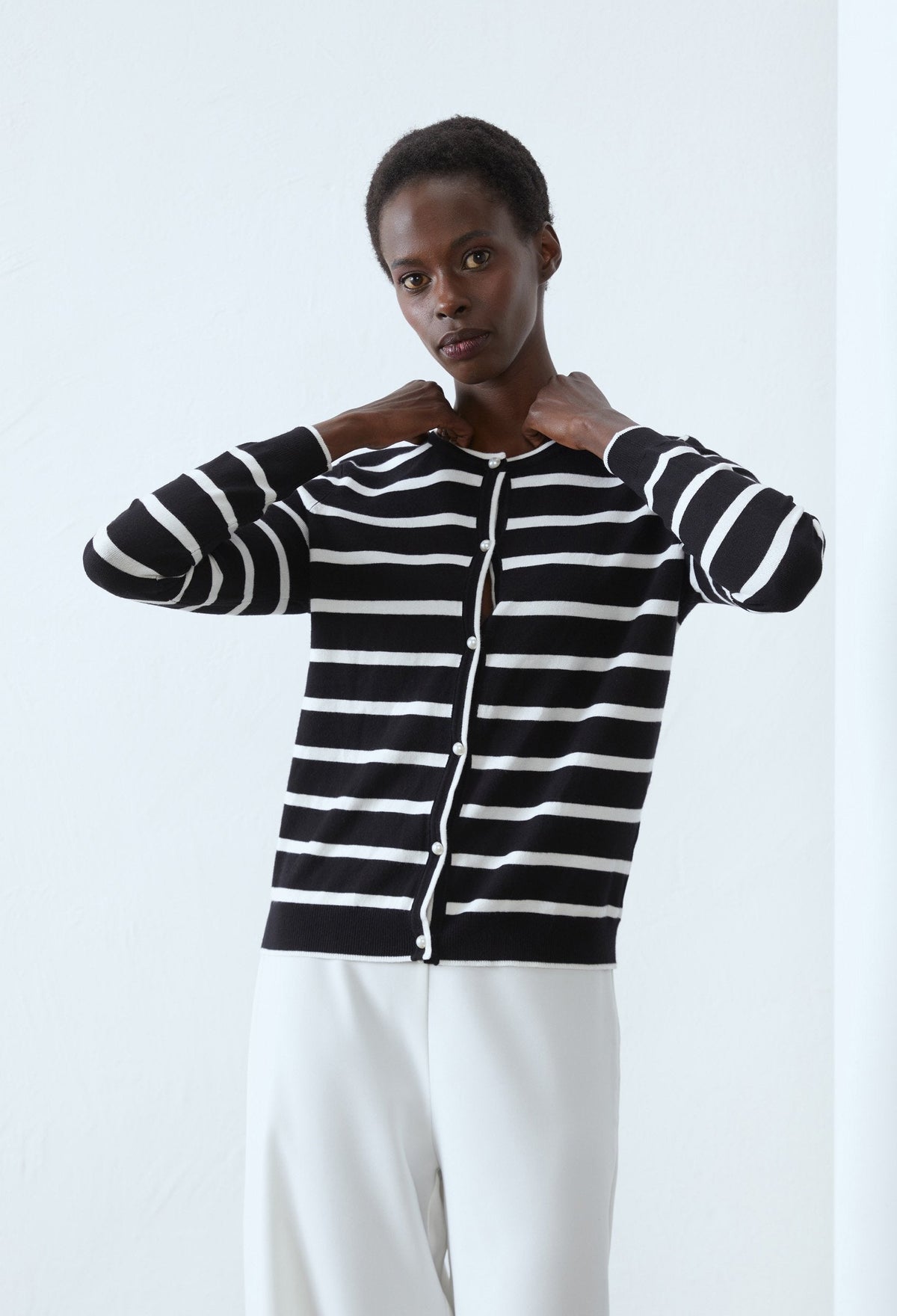 Striped Knitted Cardigan