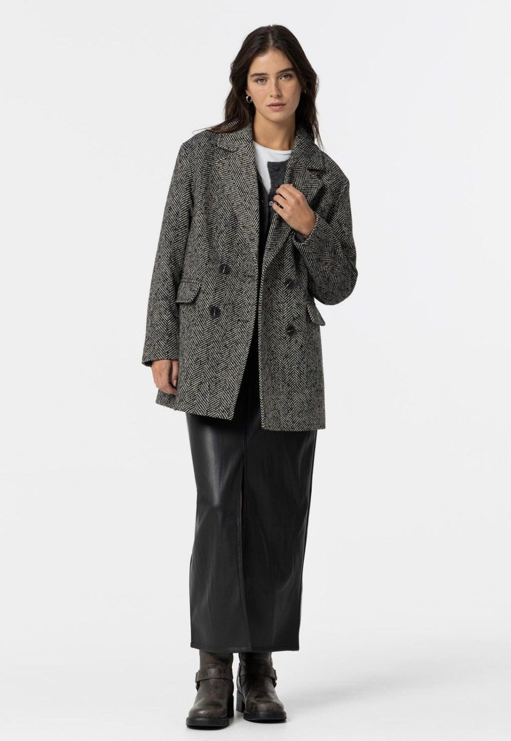 Herringbone Wool Coat
