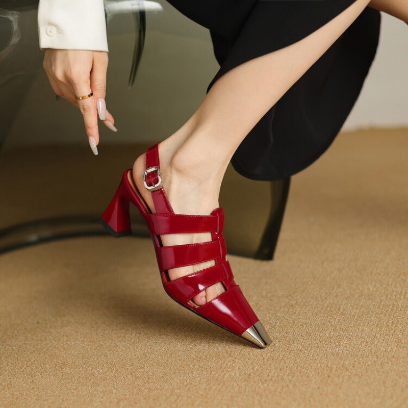 Light luxury niche French retro sandals for outer wear