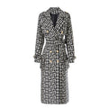 Coat Women's Loose Version Lace Up Spring And Autumn New Heavy Industry Coat Black And White Swastika Pattern