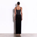 Diamond backless long dress