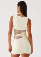 Twist Mesh Bodycon Dress