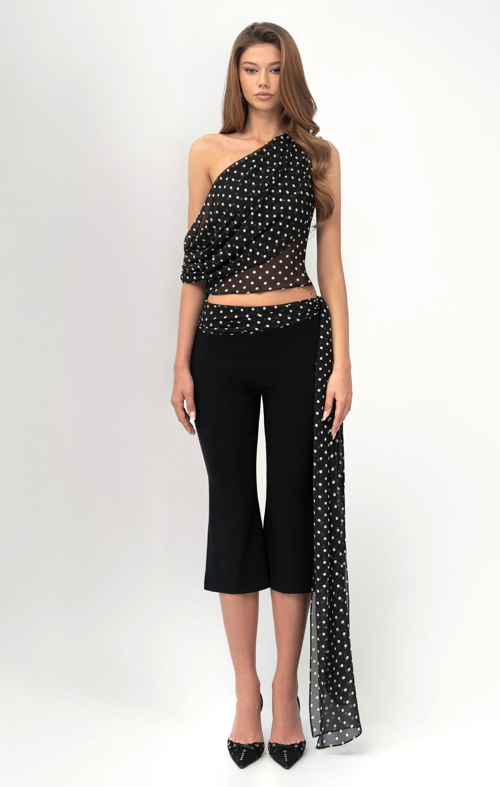 Polka Dot Chiffon Blouse