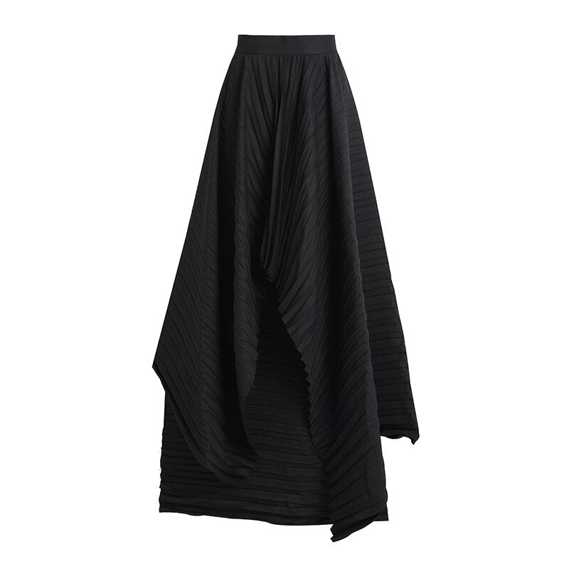 Original Custom Design Sense Irregular Large Skirt Pleated Dress Women