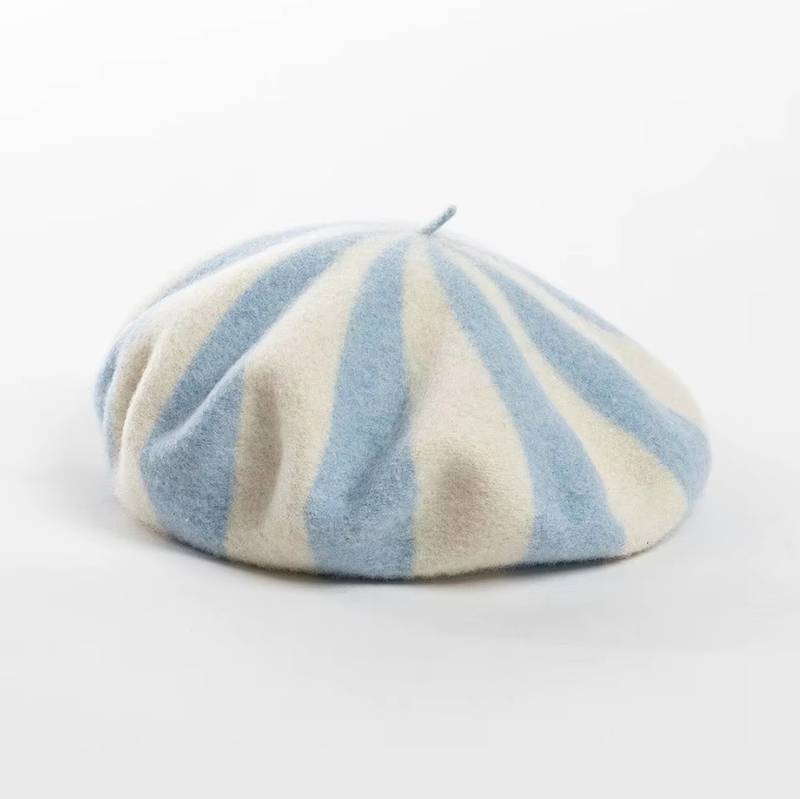 Wool Striped Beret
