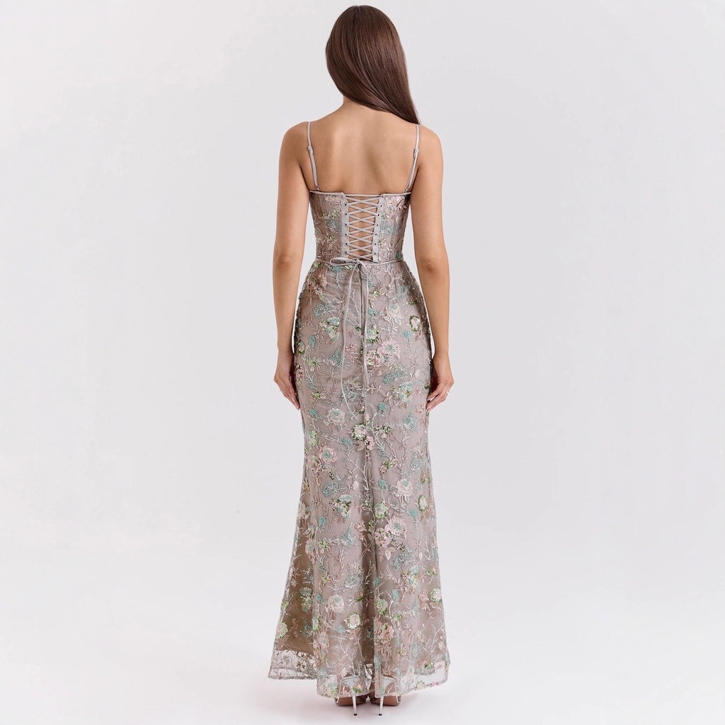 Elegant Low Neck Sleeveless Sexy Backless Tie-Up Dress for Women