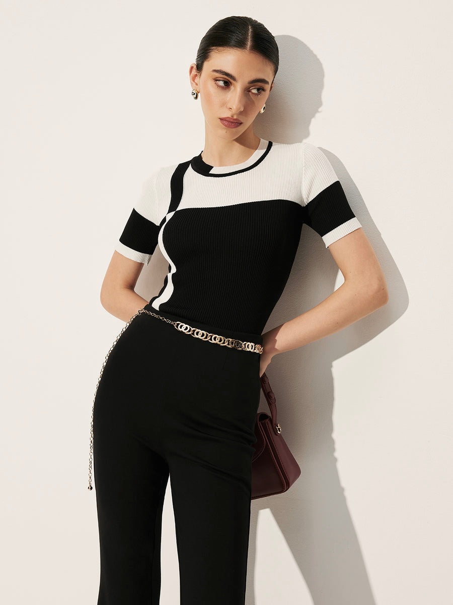 Patchwork Knit Top