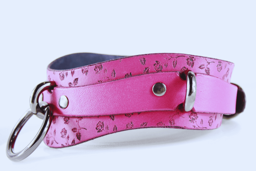 Rose Leather Submissive Collar – Discreet Day Collar for Sub Jewelry