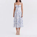 Ladies Fashion summer dresses women  maxi floral slip backless womens dresses elegant