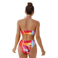 Printed hollow two-piece swimsuit for women