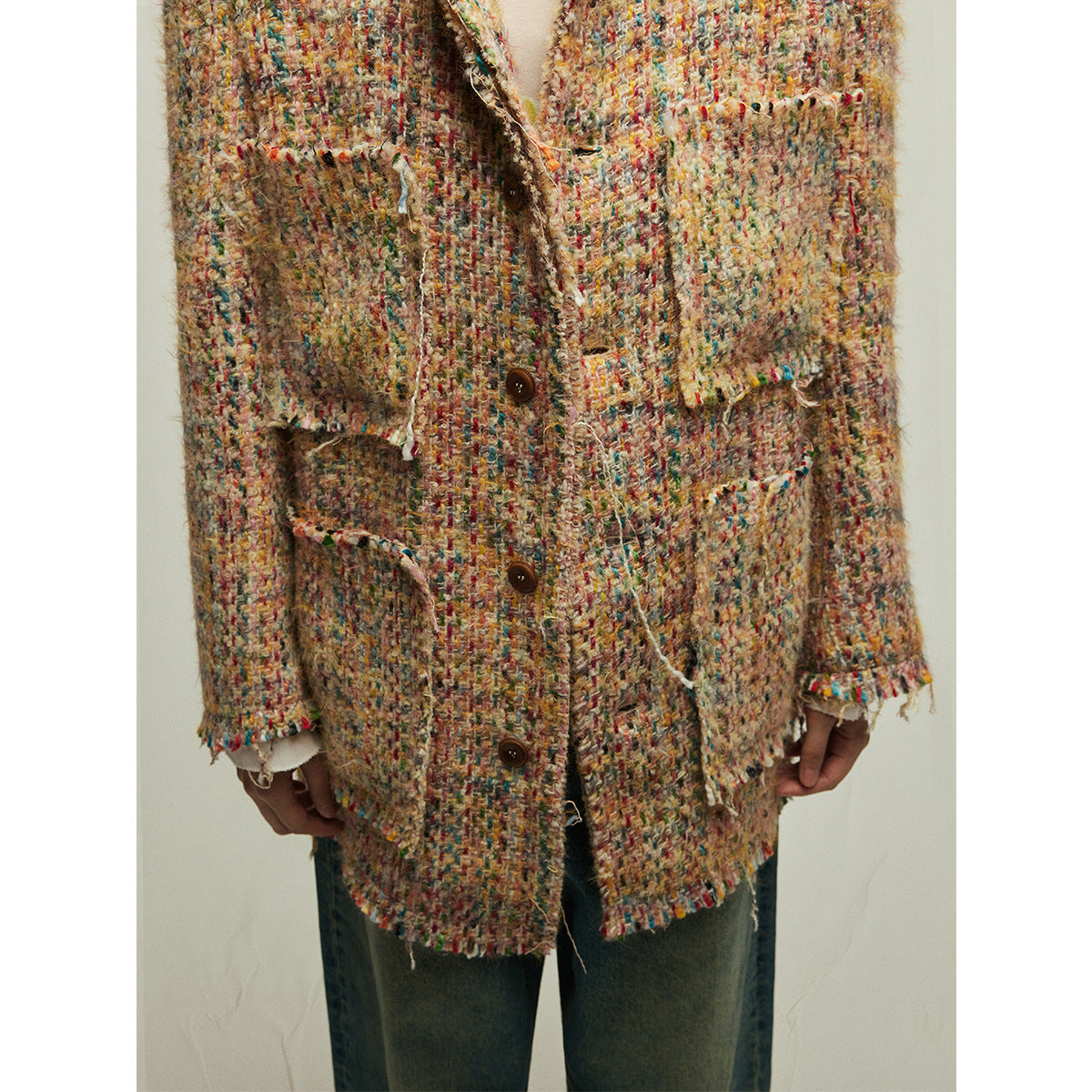 Fringed multi pocket jacket