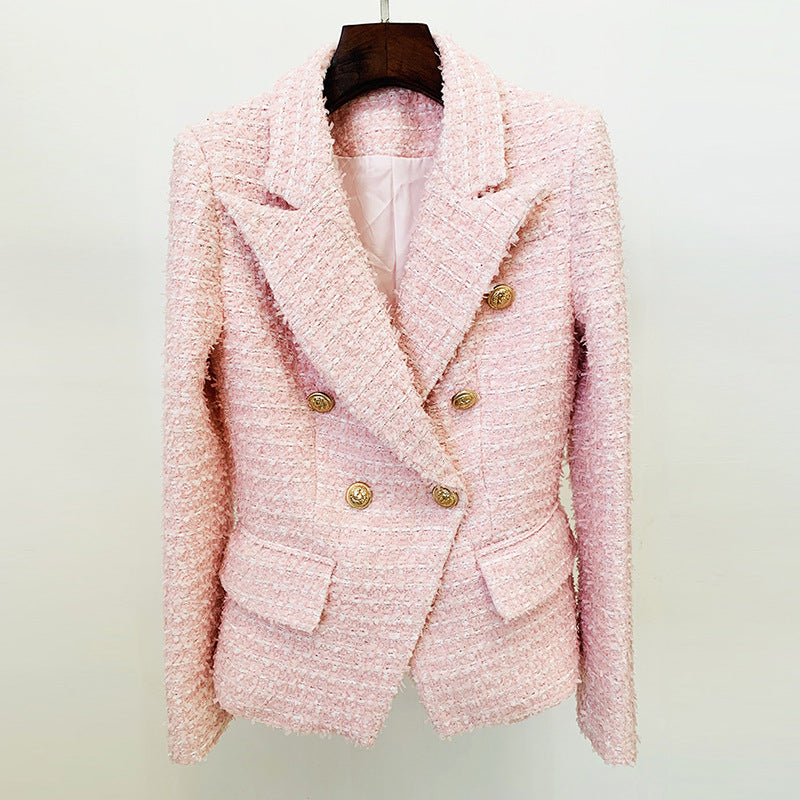 New Double Breasted Blazer Coats Women Fashion Party Club Clothes Long Sleeves Sequin Shinny Jackets Luxury Oversized